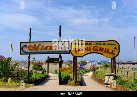 Grande plage, Velika Plaza, près de Ulcinj, Monténégro Banque D'Images