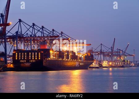 Terminal à conteneurs Altenwerder, port de Hambourg, Hambourg, Allemagne Banque D'Images