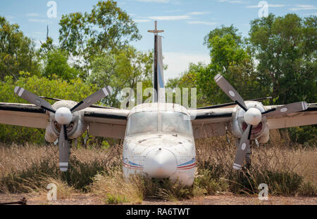 Lits jumeaux abandonnés prop avion Banque D'Images