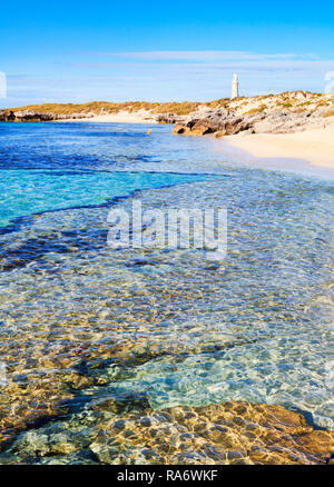 Le bassin et le phare de Bathurst. Rottnest Island Banque D'Images