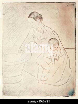 Mary Cassatt, la baignoire, cuisine américaine, 1844 - 1926, ch. 1891, pointe sèche et douce au sol-eau-forte. Repensé Banque D'Images