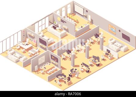 Office interior isométrique vectoriel Illustration de Vecteur