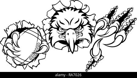 Football Eagle Cartoon Mascot Ripping Background Illustration de Vecteur