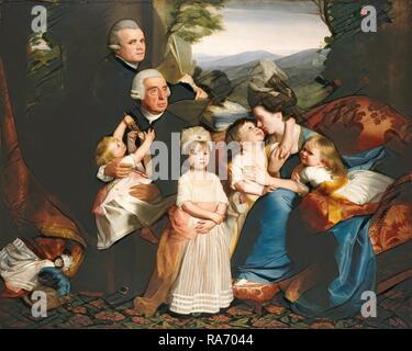 John Singleton Copley (américain, 1738 - 1815), la famille Copley, 1776-1777, huile sur toile. Repensé Banque D'Images