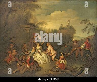 Après Jean-Baptiste Joseph Pater . Repensé par Gibon. L'art classique avec une touche moderne repensé Banque D'Images