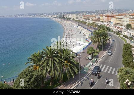 Vue depuis la colline du Château, Nice, Alpes-Maritimes, Provence-Alpes-Côte d'Azur, France Banque D'Images