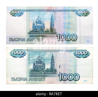 1000 roubles russes, nouveaux et anciens billets Banque D'Images