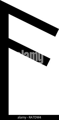 Ancuz Asir rune bouche frêne noir icône vecteur de couleur je l'image simple style plat Illustration de Vecteur