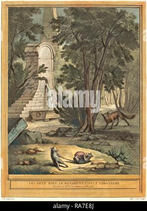 Laurent Cars après Jean-Baptiste Oudry, français (1699-1771), les deux rats, le renard et l'œuf (deux rats, le renard, et repensé Banque D'Images
