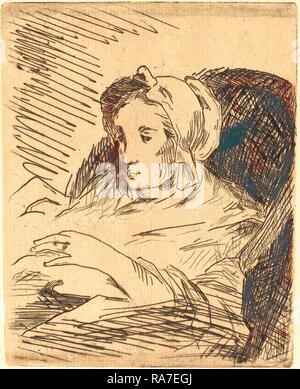 Edouard Manet, français (1832-1883), la convalescence (La convalescente), 1876-1878, eau-forte brun foncé sur repensé Banque D'Images