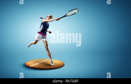 Grand joueur de tennis. Technique mixte Banque D'Images