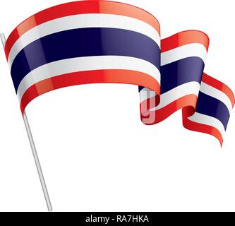 Drapeau de la Thaïlande, vector illustration sur fond blanc Illustration de Vecteur