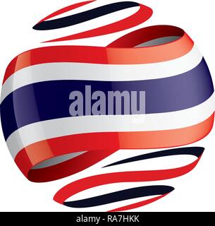 Drapeau de la Thaïlande, vector illustration sur fond blanc Illustration de Vecteur