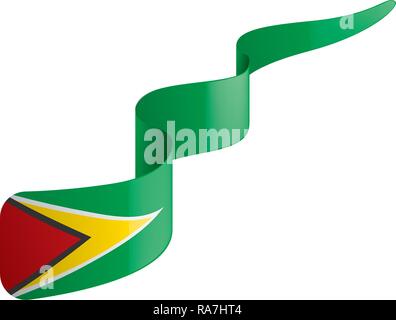 Guyana drapeau, vector illustration sur fond blanc Illustration de Vecteur