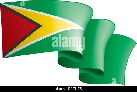 Guyana drapeau, vector illustration sur fond blanc Illustration de Vecteur