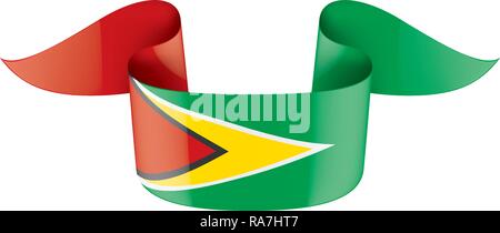 Guyana drapeau, vector illustration sur fond blanc Illustration de Vecteur