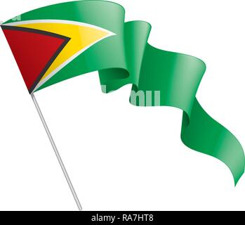 Guyana drapeau, vector illustration sur fond blanc Illustration de Vecteur