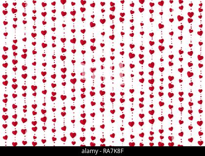 Coeur rouge guirlandes. Valentines Day fond romantique. Du papier d'emballage l'arrière-plan. Vector illustration Illustration de Vecteur