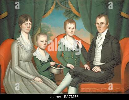 Eleaser Ralph Earl Whiteside, américaine (1788-1838), Portrait de famille, 1804, huile sur toile. Repensé Banque D'Images