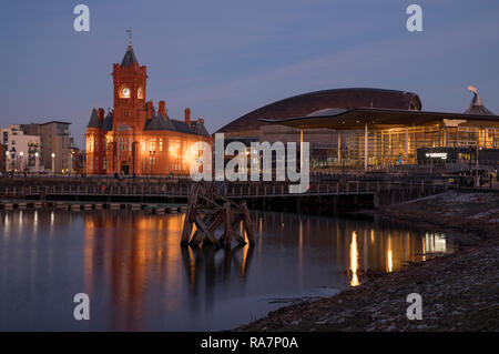 La baie de Cardiff, Pays de Galles, Royaume-Uni Banque D'Images