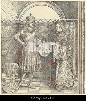 Albrecht Dürer, les fiançailles de Maximilien avec Marie de Bourgogne, Allemand, 1471 - 1528, 1511, gravure sur bois. Repensé Banque D'Images