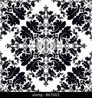 Vintage damassé floral background pattern, facilement éditables image vectorielle Illustration de Vecteur