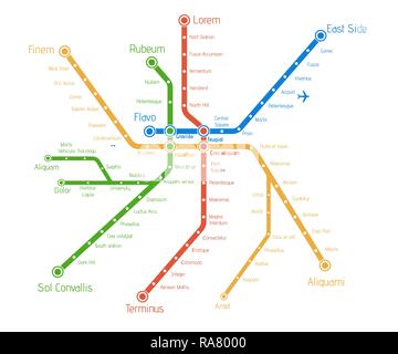 Ville réaliste plan du métro. Vector illustration d'arrière-plan. Abst Illustration de Vecteur