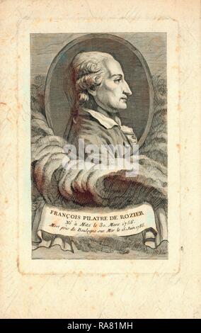 Tête-et-épaules portrait profil d'aéronaute français Jean-François Pilâtre de Rozier. Repensé Banque D'Images