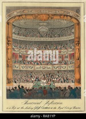 Réflexion théâtrale, ou un mot à la recherche de rideau de verre au Royal Theatre, gravure 1820 Coburg, l'repensé Banque D'Images