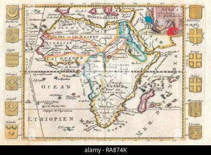 1710, de la Feuille Carte de l'Afrique. Repensé par Gibon. L'art classique avec une touche moderne repensé Banque D'Images