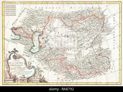 1771, Bonne carte de l'Asie centrale, Rigobert Bonne 1727 - 1794, l'un des plus importants cartographes de la fin du 18e repensé Banque D'Images