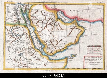 1780, Raynal et bonne carte de l'Arabie et l'Abyssinie, Rigobert Bonne 1727 - 1794, l'un des plus importants repensé Banque D'Images