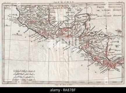 1780, Raynal et bonne carte de l'Amérique centrale et le sud du Mexique, Rigobert Bonne 1727 - 1794, l'un des plus repensé Banque D'Images