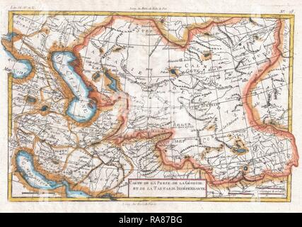 1780, Raynal et bonne carte de l'Asie centrale, Rigobert Bonne 1727 - 1794, l'un des plus importants cartographes de repensé Banque D'Images