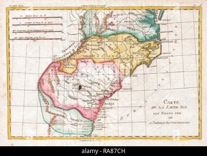 1780, Raynal et bonne carte des états du sud des États-Unis, Rigobert Bonne 1727 - 1794, l'un des plus importants repensé Banque D'Images