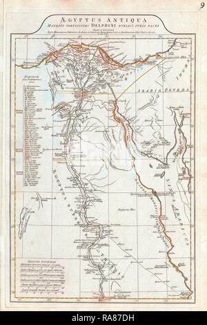 1794, Anville Site de l'Égypte ancienne. Repensé par Gibon. L'art classique avec une touche moderne repensé Banque D'Images