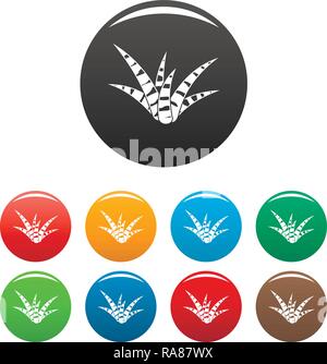 L'aloès à rayures icons set 9 vecteur de couleur isolé sur blanc pour toute conception Illustration de Vecteur