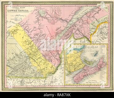 1850, Mitchell Site de l'Est du Canada y compris le Québec. Repensé par Gibon. L'art classique avec une touche moderne repensé Banque D'Images