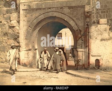 Tunis, La Porte de La Folle, Bab Menara, la Tunisie, l'Algérie y compris des photographies de Neurdein et roman byzantin repensé Banque D'Images