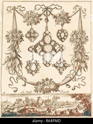 François Le Febvre (Français, 1635-1657), active la chasse royale, probablement 1665, gravure. Repensé Banque D'Images