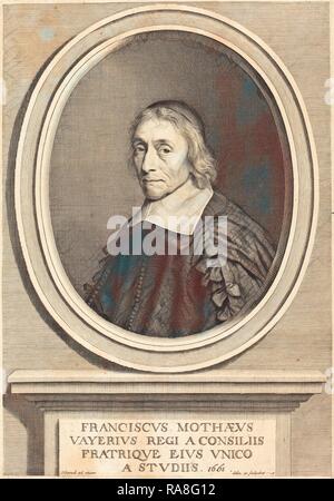 Robert Nanteuil (Français, 1623 - 1678), François de la Mothe Le Vayer, 1661, gravure. Repensé par Gibon. Classic repensé Banque D'Images