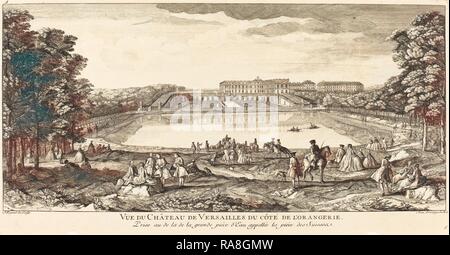 Jean-Baptiste Rigaud (Français, 1752-1761), active Vue du chateau de Versailles du cote de l'Orangerie, de gravure et repensé Banque D'Images