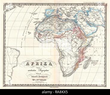 Spruner, 1855 Carte de l'Afrique à partir de la 8e à la 14e siècle. Repensé par Gibon. L'art classique avec une touche moderne repensé Banque D'Images