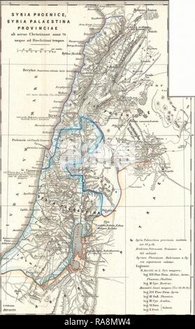 1865, carte Spruner Israël ou Palestine post 70 AD. Repensé par Gibon. L'art classique avec une touche moderne repensé Banque D'Images