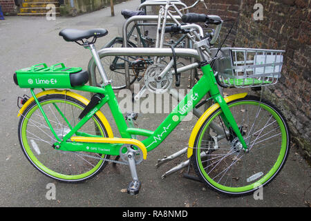 Lime-E - un vélo électrique compatible GPS hire scheme à Londres Banque D'Images