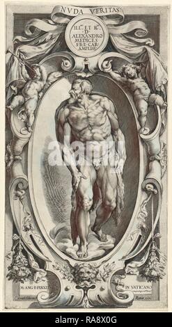 Cherubino Alberti après Michel-ange, Saint Jean le Baptiste, Italien, 1553 - 1615, 1591, eau-forte. Repensé Banque D'Images