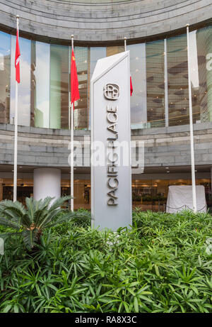 Signer et entrée au centre commercial Pacific Place, l'Amirauté, Hong Kong Banque D'Images