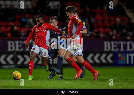 1er janvier 2019, la Vallée, Charlton, Angleterre ; l'EFL de la Ligue 1, Charlton vs Walsall ; Mark Marshall (07) lecteurs de Charlton Crédit reporté : Phil Westlake/News Images images Ligue de football anglais sont soumis à licence DataCo Banque D'Images