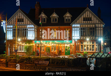 L'ancienne Station Hotel, Llandudno Junction, Conwy, au nord du Pays de Galles. Image prise en décembre 2018. Banque D'Images