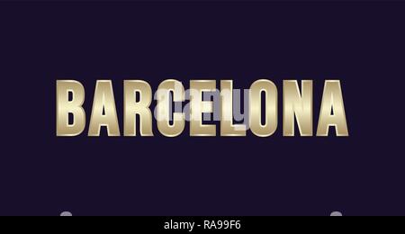 La ville de Barcelone Typographie design vector. Bonjour pour T-shirt, poster, carte et plus Illustration de Vecteur